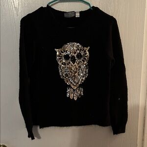 The Children's Place Black Sweater with Metallic Accents